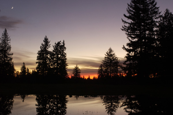Redmond Sunset with Moon